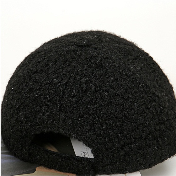 Women's Custom Logo Winter Teddy Fur Sport Baseball Cap Fleece Warm Fluffy Fleece Twill Printed Embroidered Formal Small