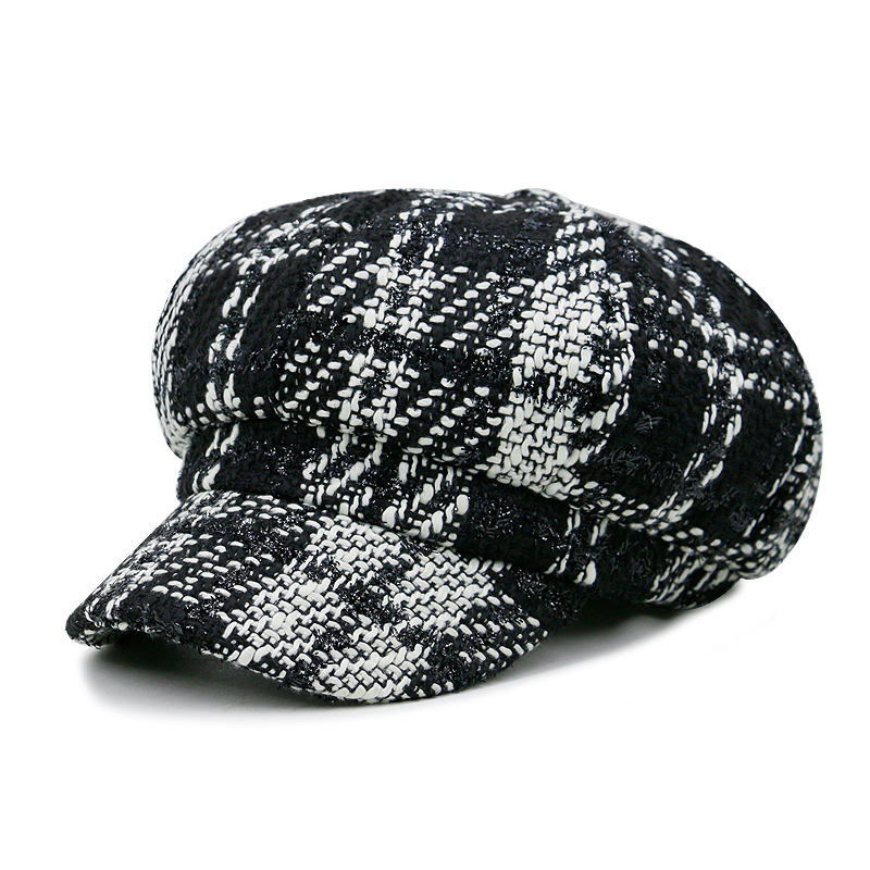 2025 New Style Women's Autumn/Winter Octagonal Hat - Bare Head Wool Vintage Beret for Casual Wear