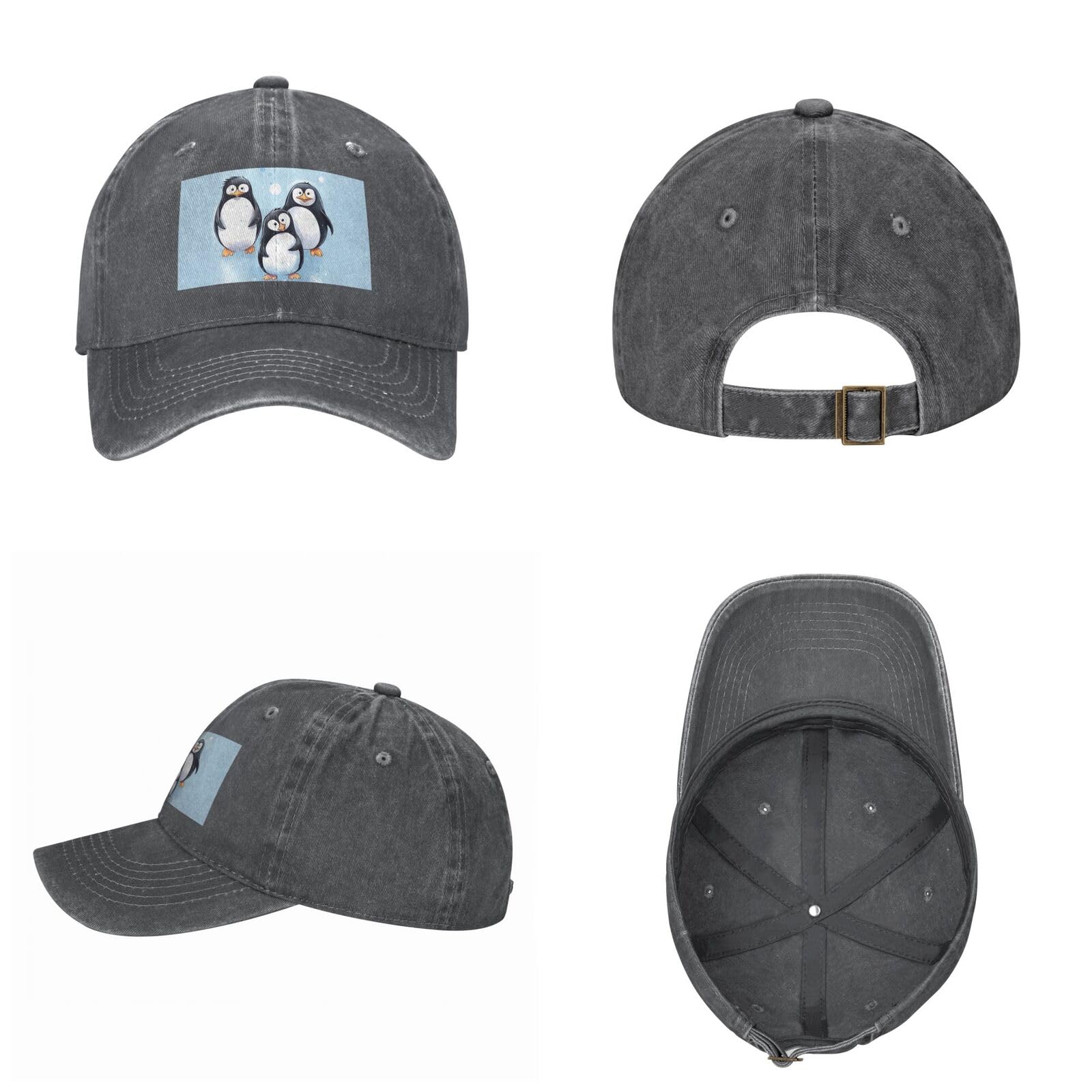 Adjustable Cotton Trucker Hat Classic Low Profile Golf Dad Hat with Cute Penguins Design for Men