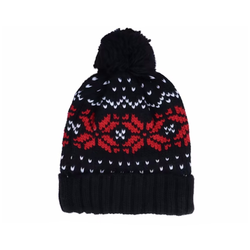 Unisex Classic Design Winter Beanie Soft Warm Stretchy Knit Pom Cotton Stylish High-Cuffed Beanie for Men Beach Travel Babies