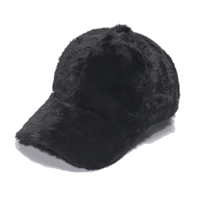 High Quality Eco-Friendly Winter Wool Baseball Cap Custom Designed Embroidery Fluffy Soft Fur Mens Womens Winter Hat