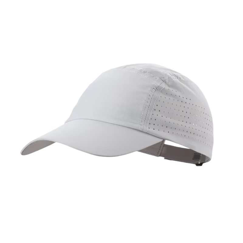White Sporty Six Sided Hat Adjustable Quick-Dry Outdoor Running Cap Waterproof Breathable Lightweight Street Style