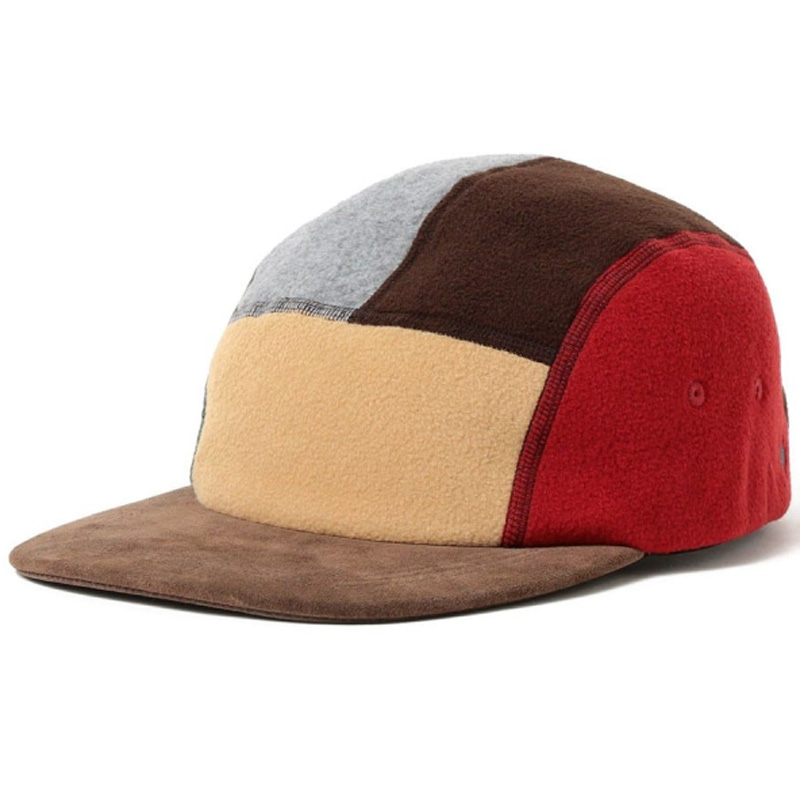 2025 New Winter 5-Panel Multi-Fleece Cap Multi-Color Patchwork Straight-Fit Warm, Cold-Resistant, Comfortable,Adjustable Hat