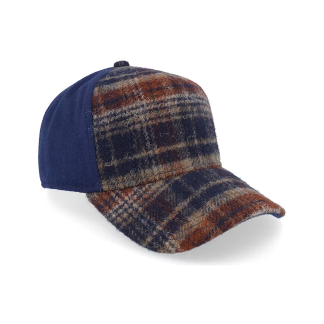 Premium Quality Custom Baseball Cap Sporty Antique Stitching Chessboard Plaid Affixed Cloth Embroidery Fruit Trendy Vintage