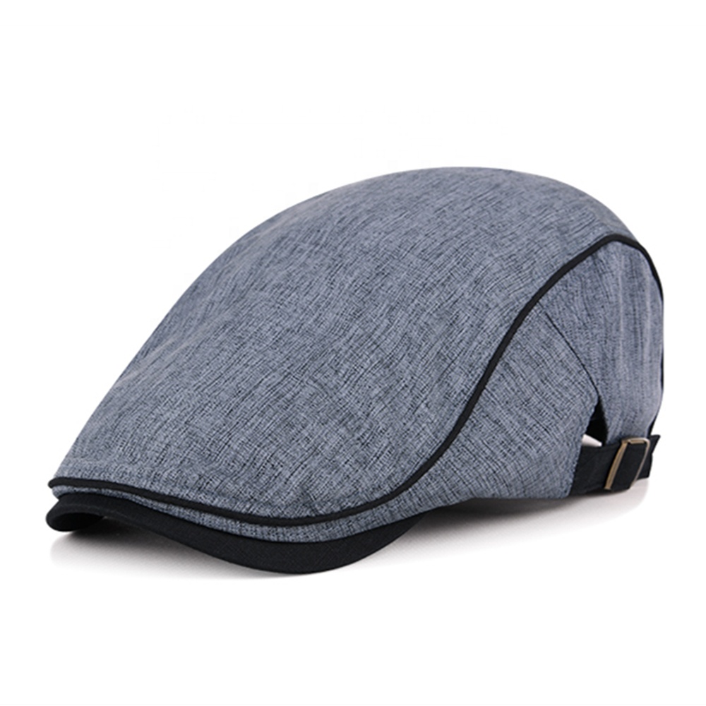 Unisex High Quality Soft Beret Cap Custom Logo Metal Closure Outdoor Sports Casual Party Fashion Denim Ivy Hat Wholesale
