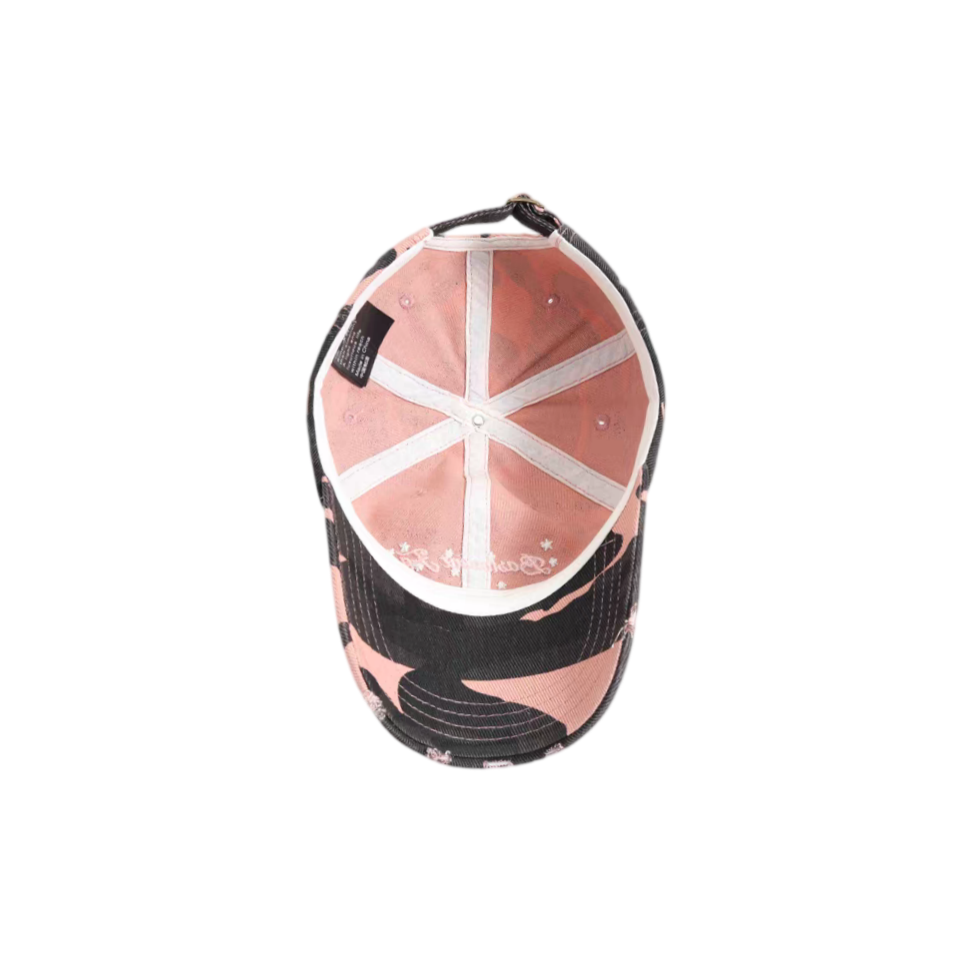 Pink Black Camo Distressed Twill Sporty Vintage Baseball Cap American Street Embroidered Fringed Unisex Dad Hat