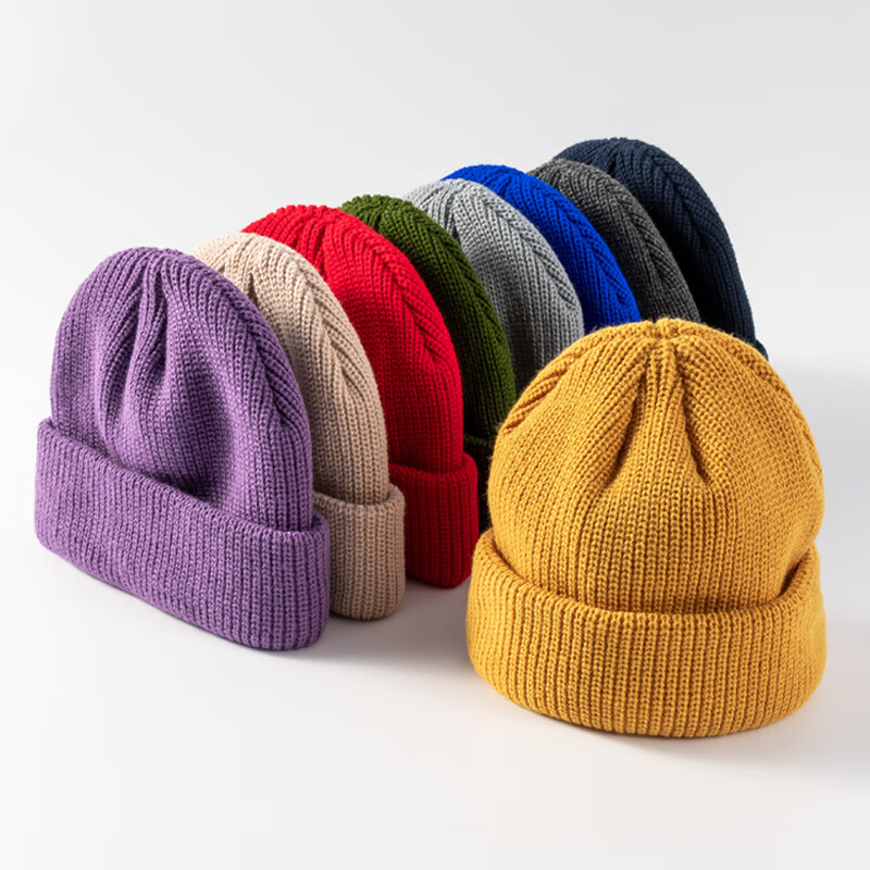 Customized Hat Winter Warm Fold Promotional Cool Knit Beanie Hats With Pocket
