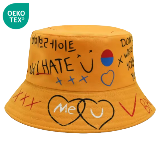 High Quality Custom Printed Logo Bucket Hat Adult Space Print Wide Brim for Summer Sun Protection Fashionable Outdoor Travel