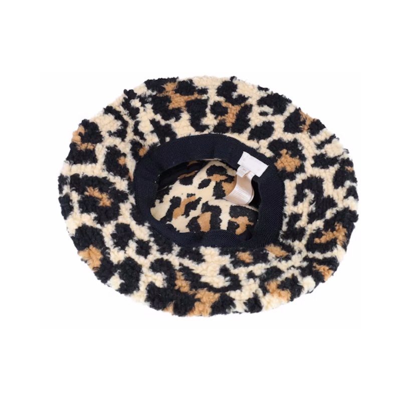 Large Custom Leopard Bucket Hats with Wide Brim Outdoor Fishing Design Wholesale Embroidery Bucket Hats for Men and Women