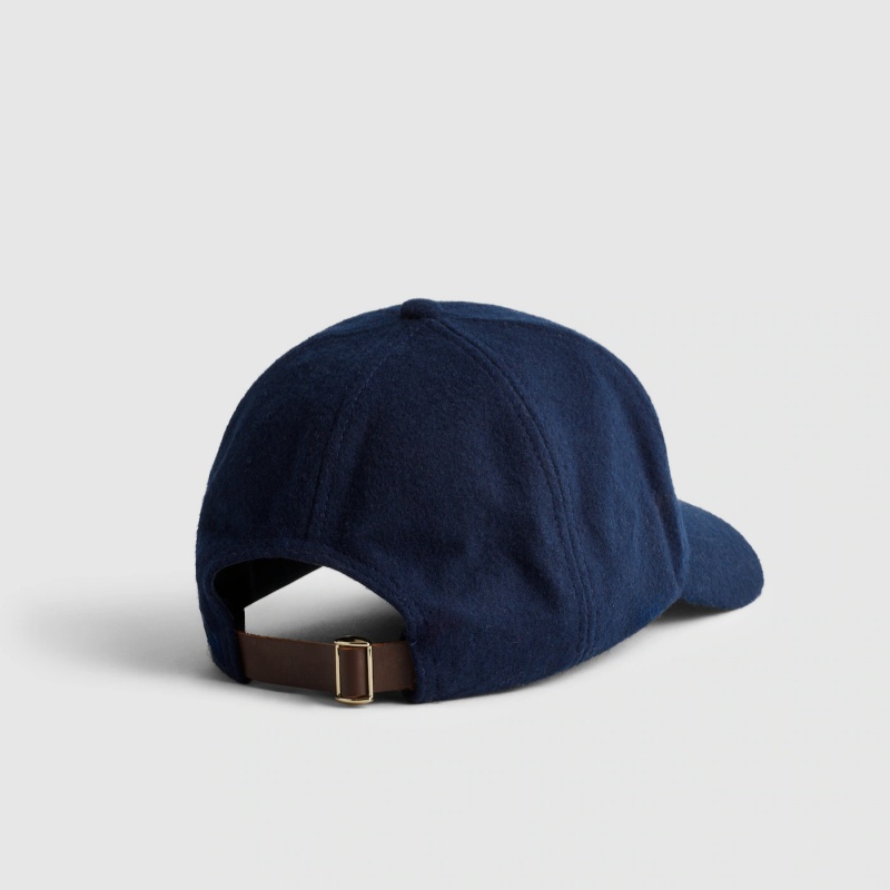 Custom Embroidered Logo 6-Panel Unstructured Luxury Wool Baseball Cap for Men Women Winter Warm Melton Blank Dad Hat Flat Brim