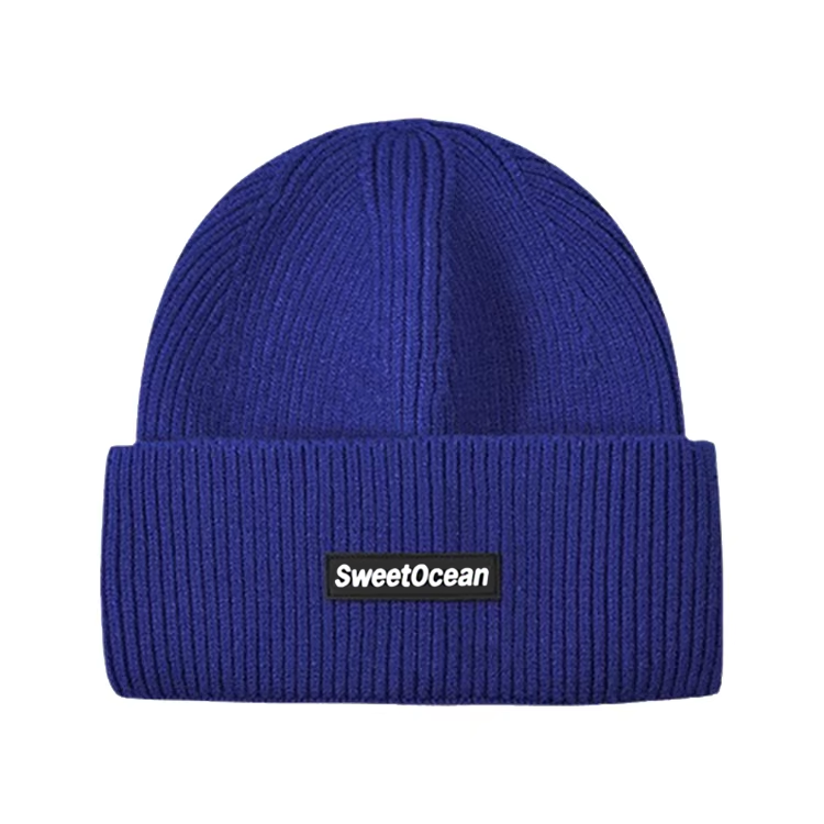 Unisex Custom Winter Knitted Cuffed Beanie Hat Wholesale Custom Logo Cotton Digital Printing Free Size for Business Scene