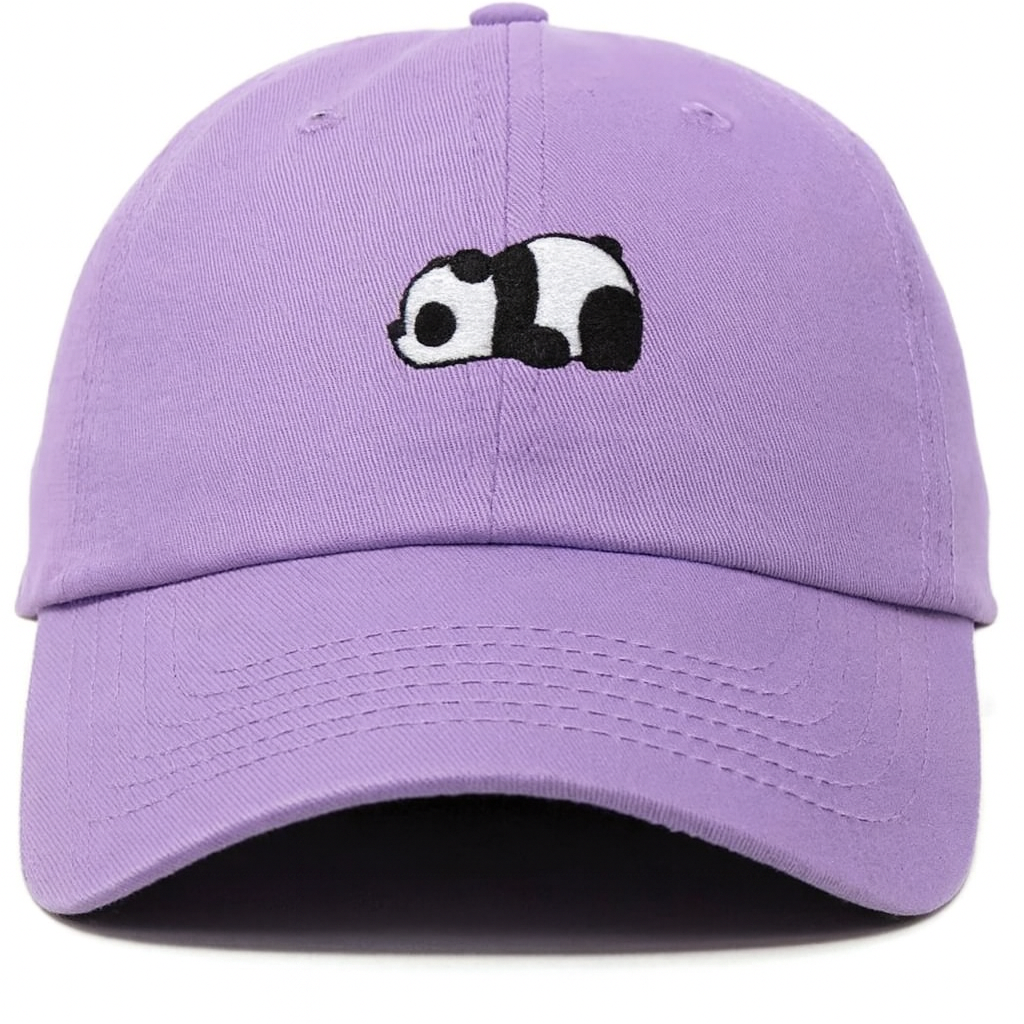 Women's Cute Little Panda Embroidered Adjustable Cotton Denim Baseball Cap