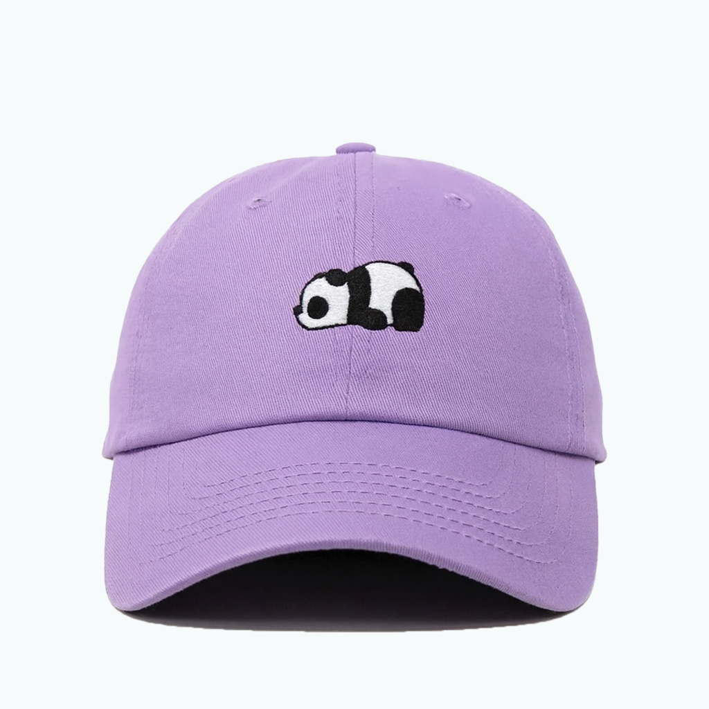 Women's Cute Little Panda Embroidered Adjustable Cotton Denim Baseball Cap