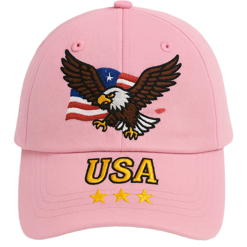 Women's Eagle Embroidered Gray Adjustable Cotton Denim Baseball Cap