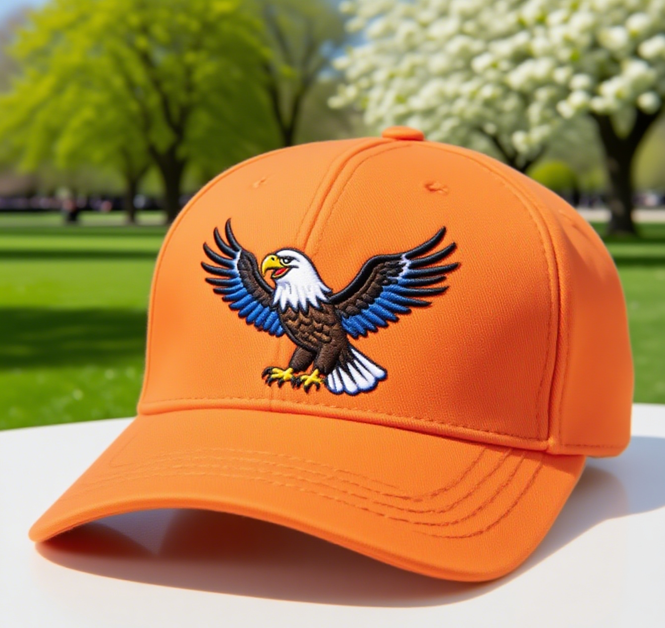 Women's Eagle Embroidered Gray Adjustable Cotton Denim Baseball Cap