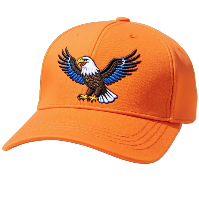 Women's Eagle Embroidered Gray Adjustable Cotton Denim Baseball Cap