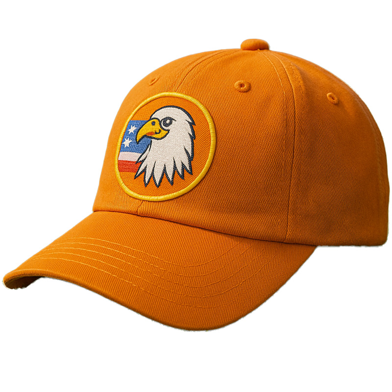 Women's Eagle Embroidered Gray Adjustable Cotton Denim Baseball Cap