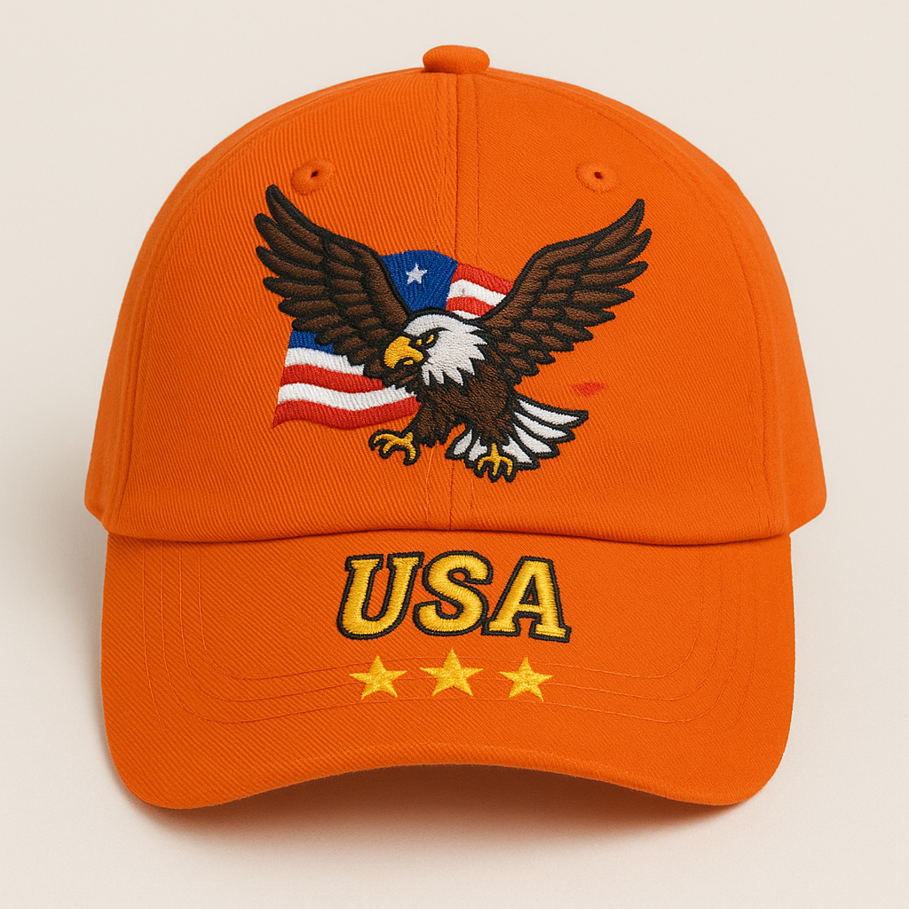 Women's Eagle Embroidered Gray Adjustable Cotton Denim Baseball Cap