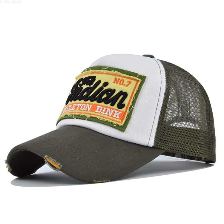 3D Embroidered Custom Logo Hip Hop Unisex Adjustable 5-Panel Mesh Trucker Cap with Breathable Fabric