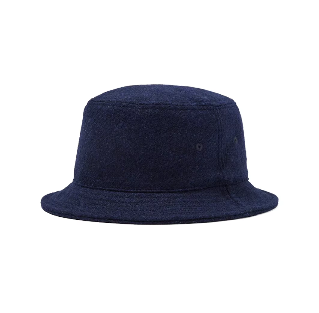 2025 New Arrival Short Brim Wool Bucket Hat with Embroidered Eyelets, Warm Breathable Adjustable Unisex Winter Fisherman Cap