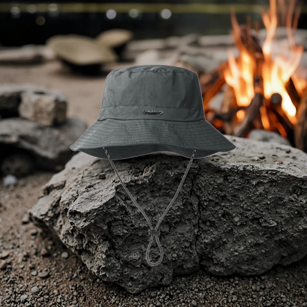 Casual Daily Bucket Hats with Strings Fashionable Cartoon and Letter Patterns for Camping Fishing Hiking Jungle Adventures