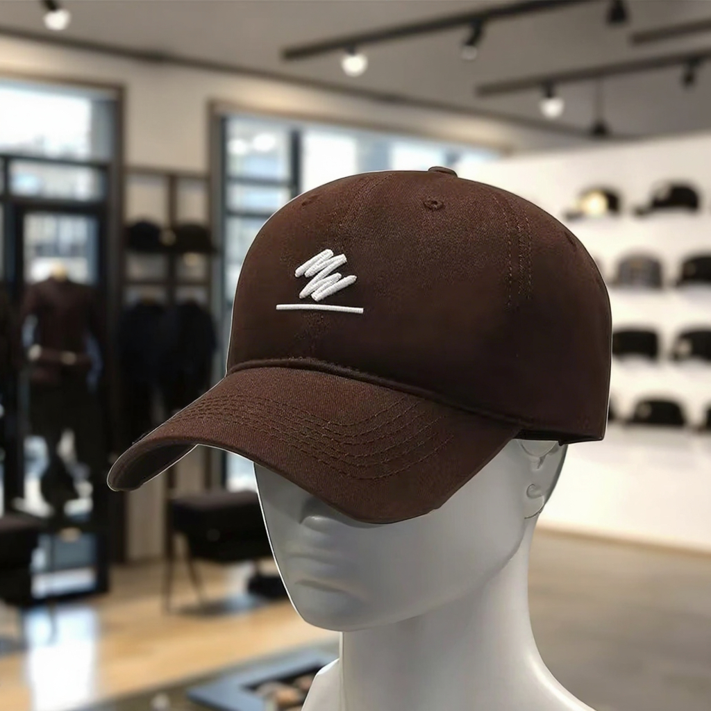 Customizable Brown 6-Panel Dad Hat Trendy Vintage Dobby Cotton Adjustable Baseball Cap with 3D Embroidered Logo