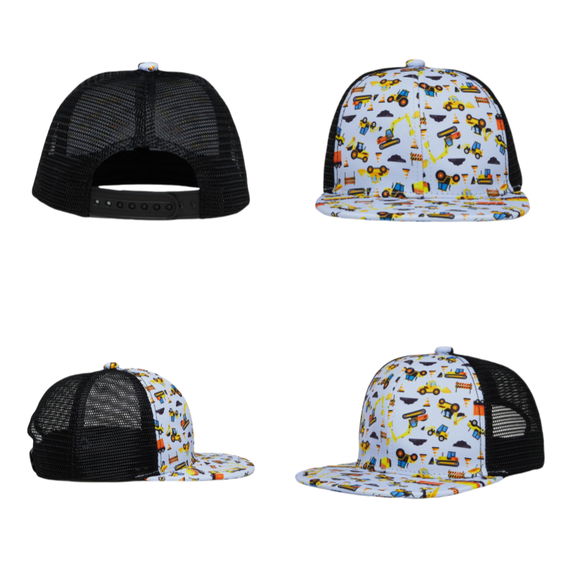 High Quality Custom Printed 6-Panel Polyester Truck Hat Fashionable Unisex Outdoor Kids Casual Travel for Sports Age Children