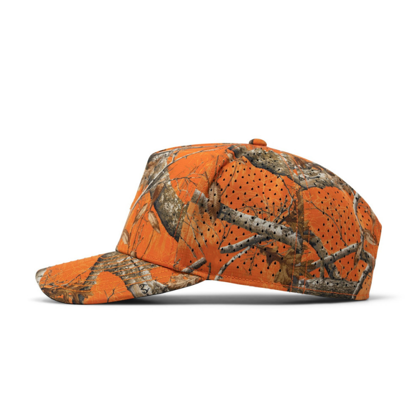 Men's Summer Outdoor Sports Hat Fashionable Camo Leaf Baseball Cap Trucker Hats for Fishing and Cycling Terry and Mesh Fabric