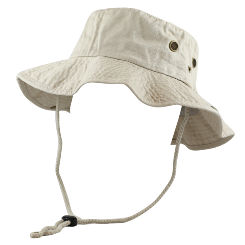 Adjustable Curved Fisherman Bucket Hat for Spring Summer Sporty Climbing Fashion with Breathable Rope String