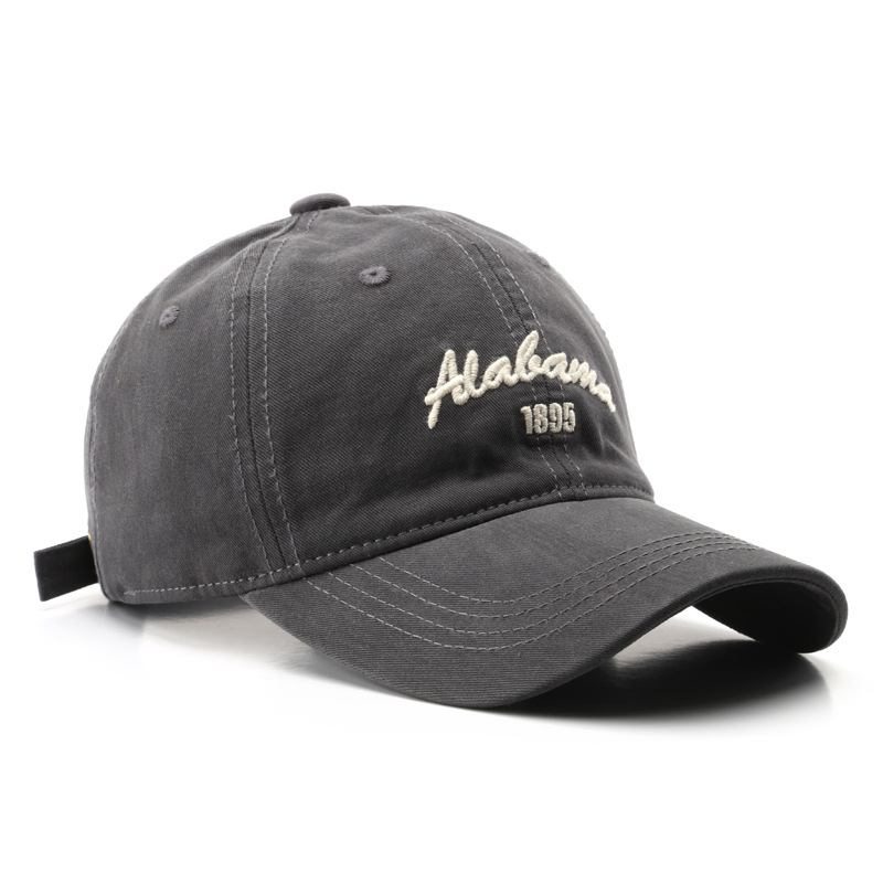2026 New Vintage Washed Cotton Baseball Cap with Letter Embroidery - Outdoor Travel Sun Protection Hat