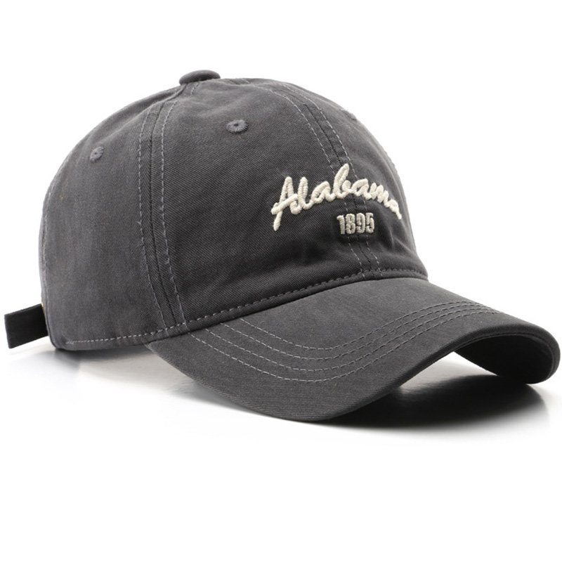 2026 New Vintage Washed Cotton Baseball Cap with Letter Embroidery - Outdoor Travel Sun Protection Hat