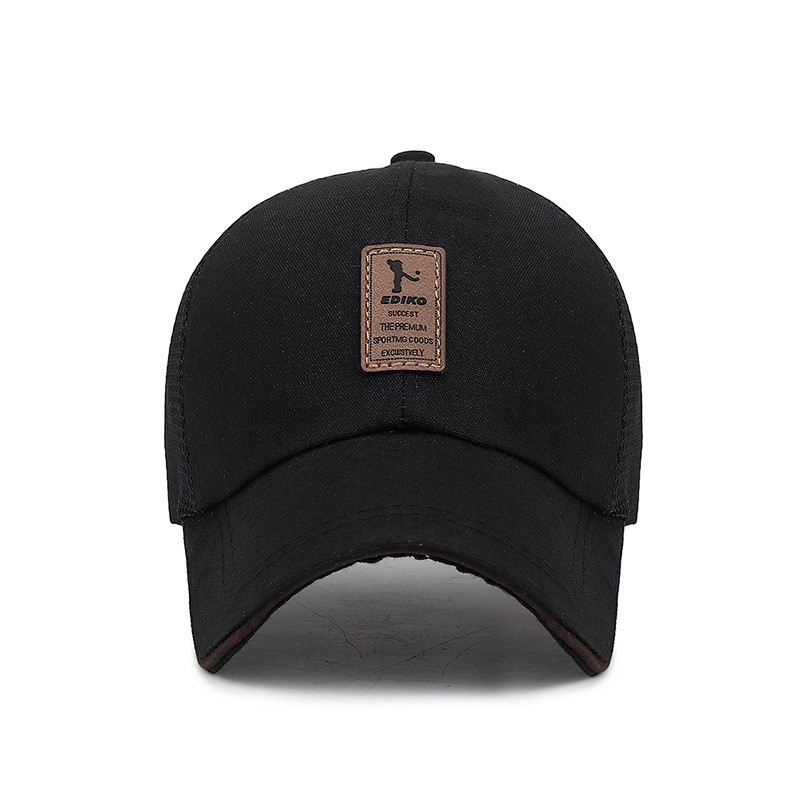 Custom Cotton Structured Master Baseball Cap Breathable Mesh Embossed Pu Leather logo Sport Running Trucker Hat