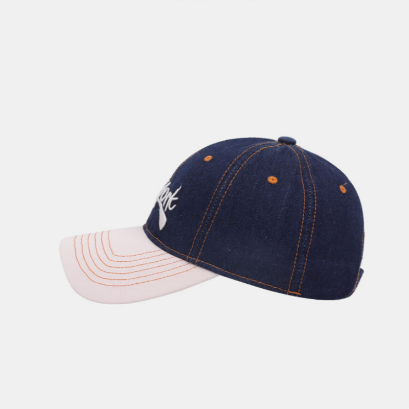New Spring/Summer 2026 High-Quality Casual Two-Tone Adjustable 6-Panel Baseball Cap with Letter Embroidered Logo