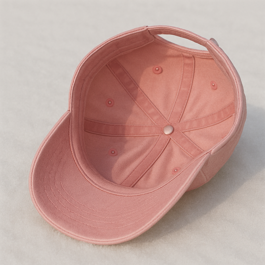 Women’s Pink Cotton Denim Baseball Cap with Eagle Embroidery, Adjustable Curved Brim