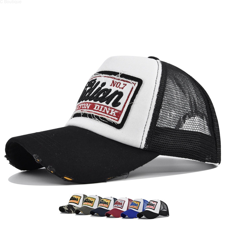 3D Embroidered Custom Logo Hip Hop Unisex Adjustable 5-Panel Mesh Trucker Cap with Breathable Fabric