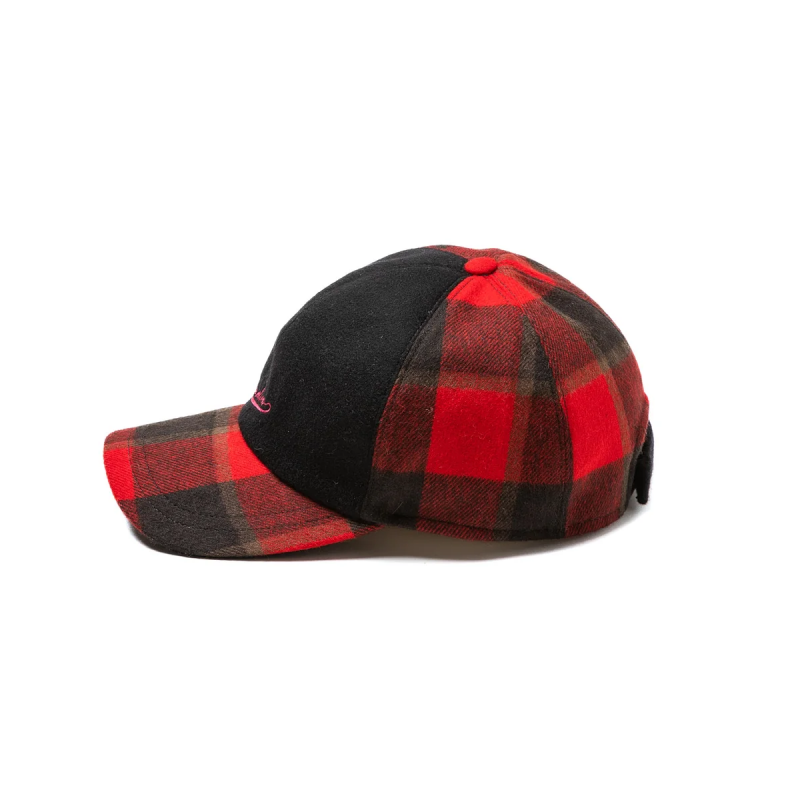2025 New Winter Collection High-Quality 6-Ply Wool-Woven Plaid & Solid Color Patchwork Design Embroidered Logo Baseball Cap
