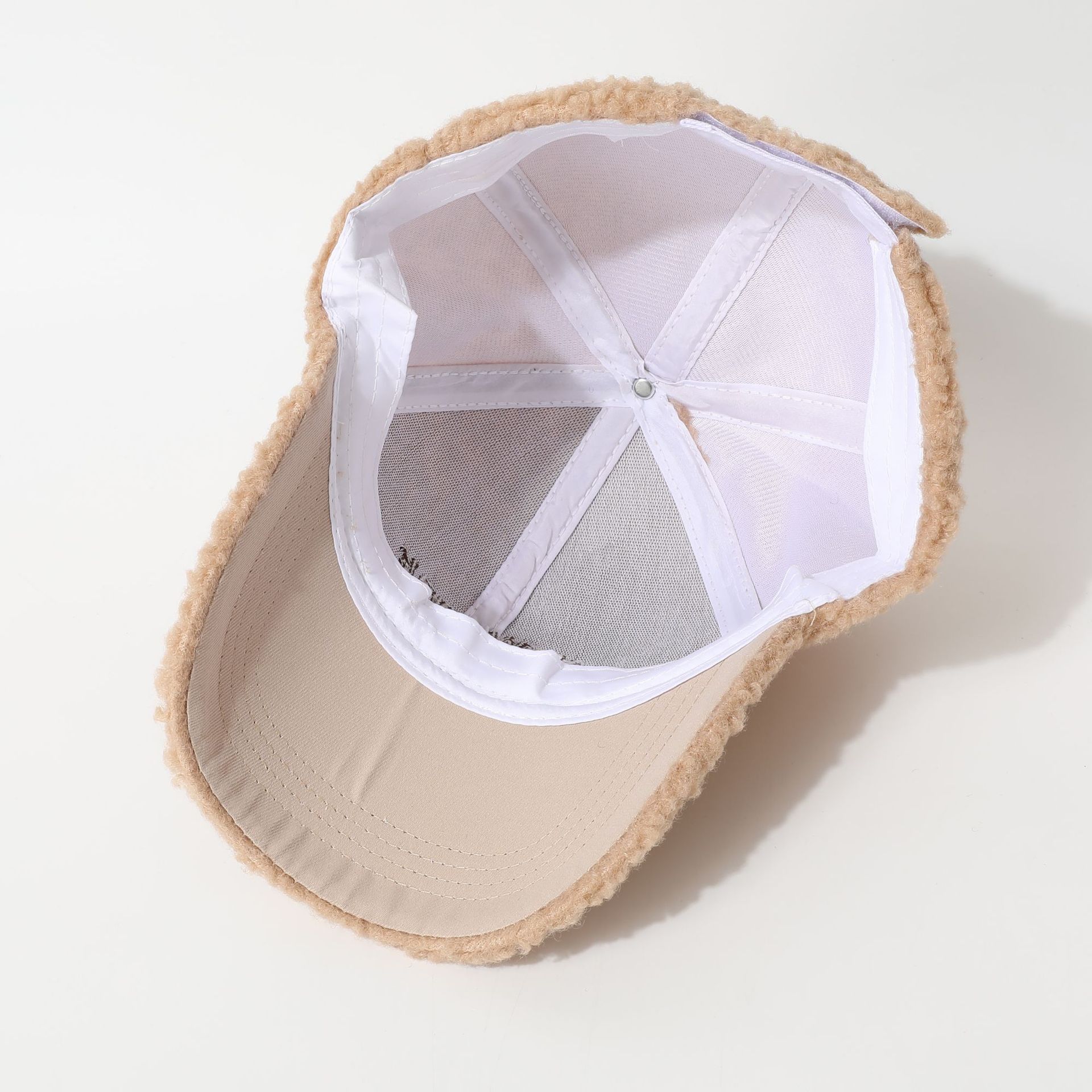 Winter and Autumn Lambskin Baseball Cap - Warm Protective Wind-resistant Letter-stitched Fashionable Plush Baseball Cap