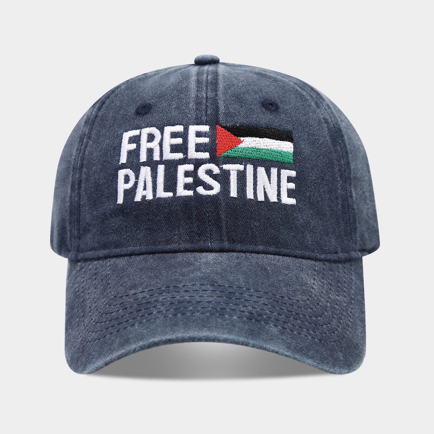 Retro Embroidered Beanie with Embroidery - Baseball Cap for Men and Women - Washed and Distressed Sun Hat