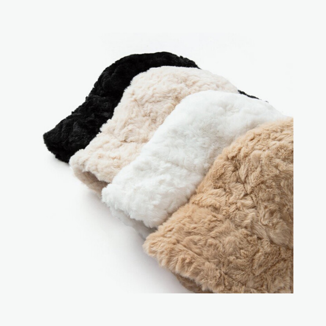 Winter Sporty Fisherman Hat Plush Fashion Lamb Wool Warm Curve Brim Breathable Waterproof Terry Fabric Custom Logo Fruit Letter