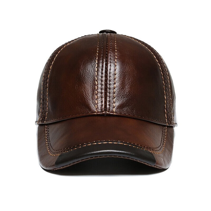 100% Imported Leather Baseball Cap Warm Thin 6 Panel Design Vintage Sporty Style Breathable Fashionable Customizable Printed