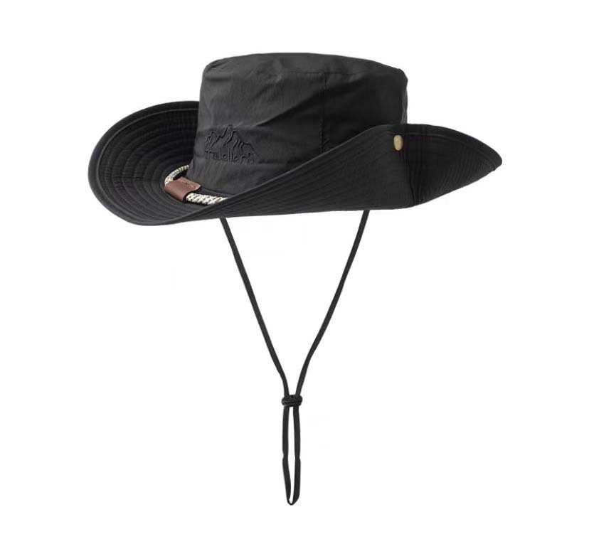 Vintage Summer Sun Hat for Men Women Breathable Wide Brim Bucket Hat with Rope Fishing Casual