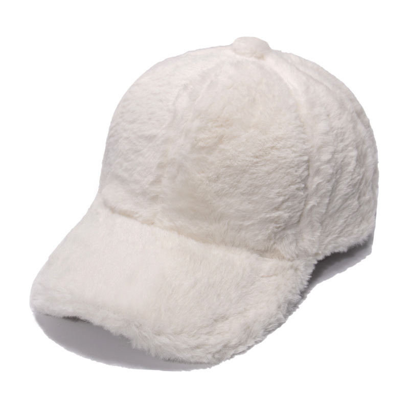 High Quality Eco-Friendly Winter Wool Baseball Cap Custom Designed Embroidery Fluffy Soft Fur Mens Womens Winter Hat