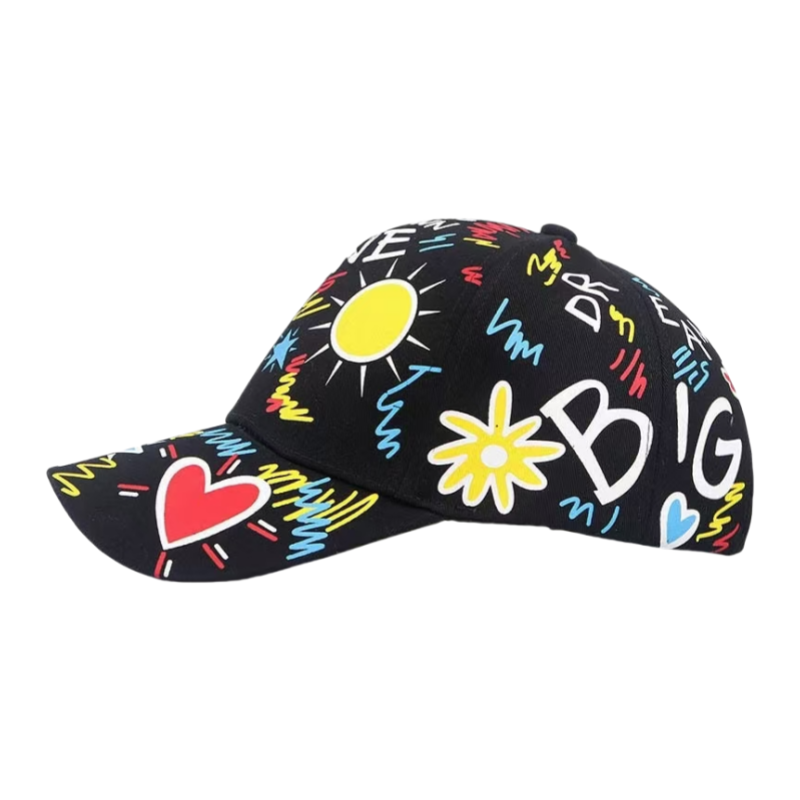 Custom High Guality Adjustable Cotton Baseball Cap Creative Graphic Printed Sporty Style for Outdoor Activities and Parties