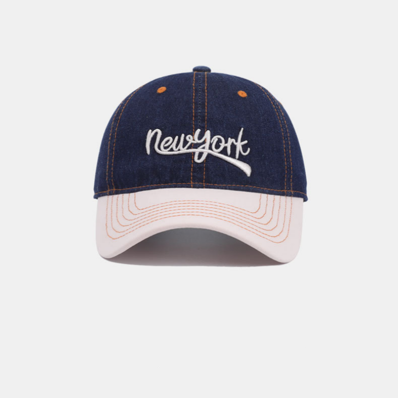 New Spring/Summer 2026 High-Quality Casual Two-Tone Adjustable 6-Panel Baseball Cap with Letter Embroidered Logo