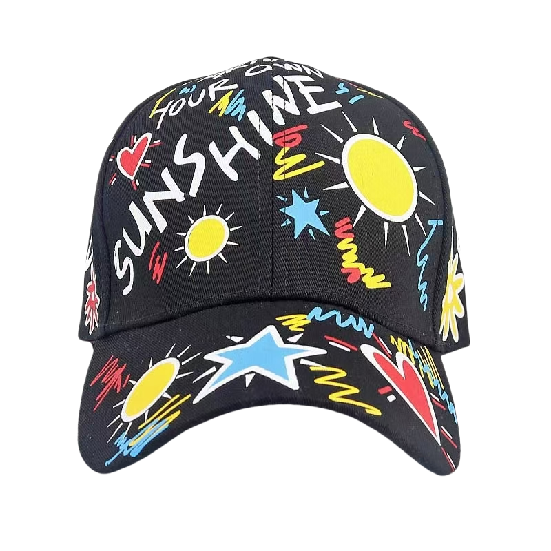 Custom High Guality Adjustable Cotton Baseball Cap Creative Graphic Printed Sporty Style for Outdoor Activities and Parties