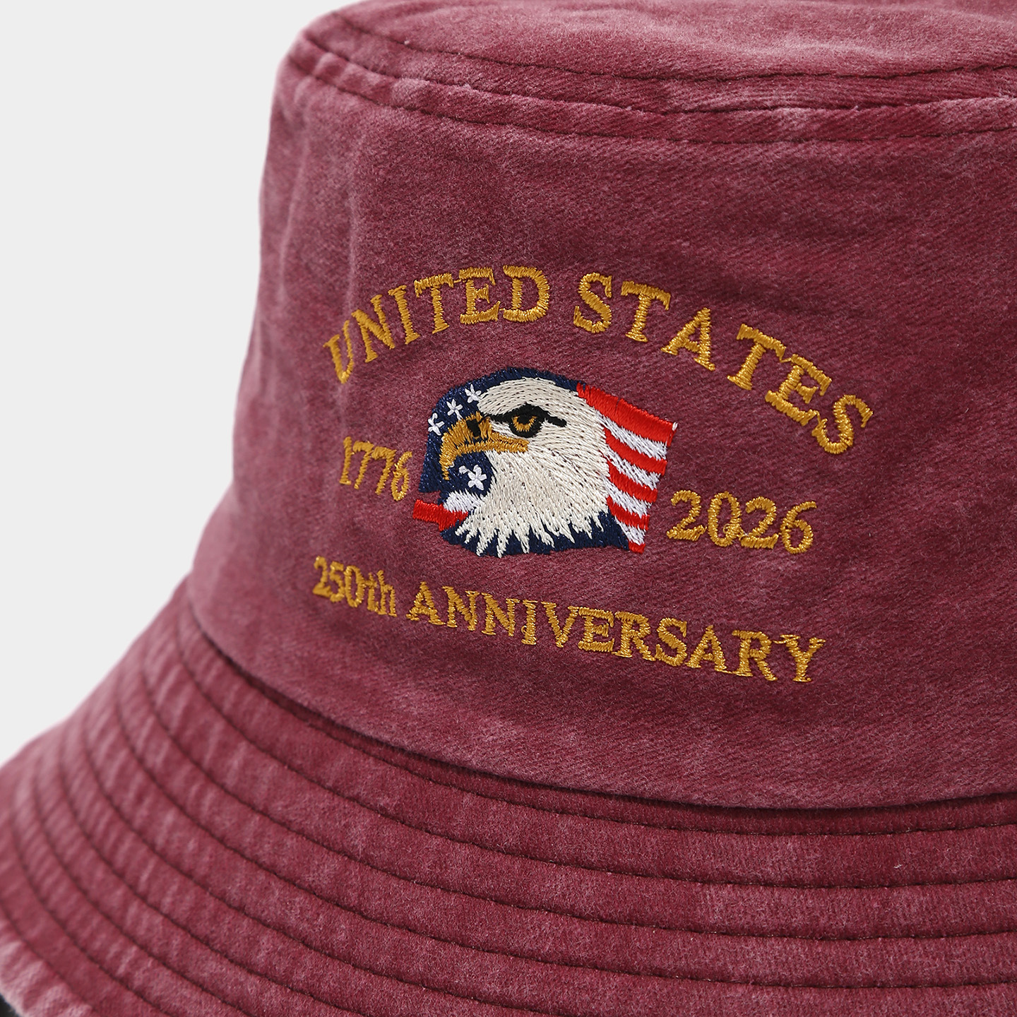 Commemorative 250th Anniversary Cap Washed Fisherman Hat Custom Wide Brim Embroidered Logo Bucket Hat