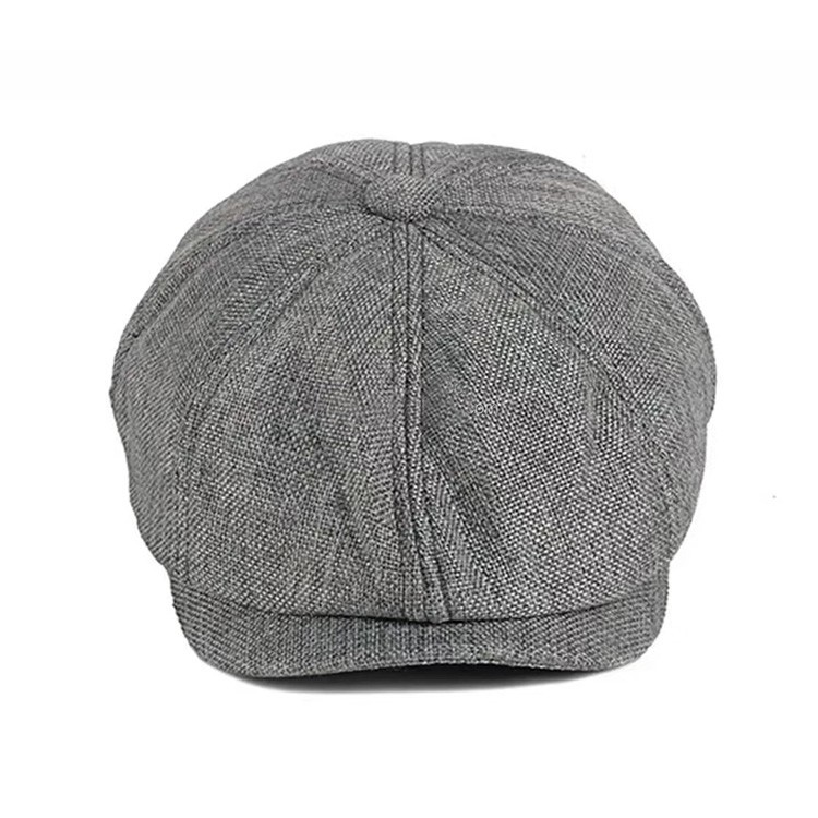 Custom Embroidery Tweed Wool Warm Stripe Beret Cap Winter Newsboy Ivy Hat for Men