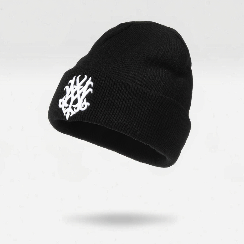 New Knit Hat with Embroidered Wolf Pattern Pullover Cap Street Hip-hop Style Cold Hat, Warm Hat
