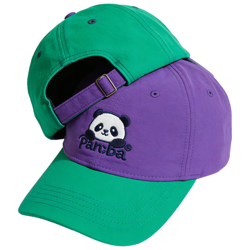 Women's Cute Little Panda Embroidered Gray Adjustable Cotton Denim Baseball Cap