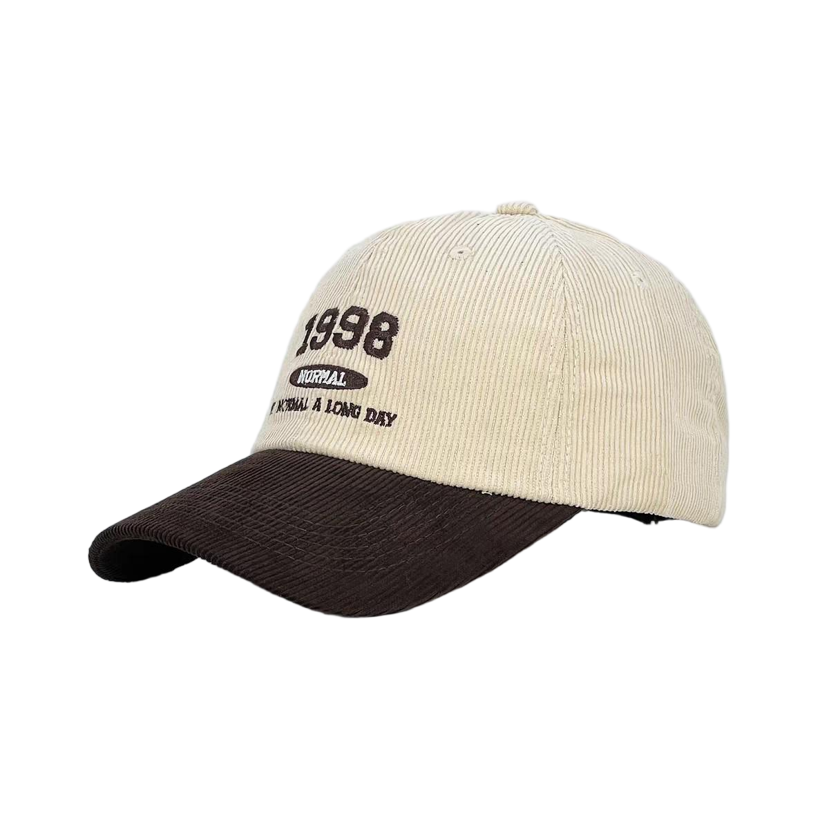 New Style Corduroy Color-Blocked Common Puff 1998 Retro Baseball Cap Unique Letter Decor Unisex for Daily Leisure Street Outfits